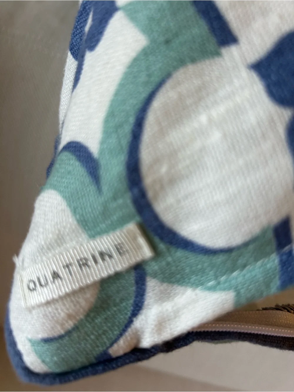 QUATRINE 22” Down-Filled Linen Geometric Pattern Custom-Made Pillow